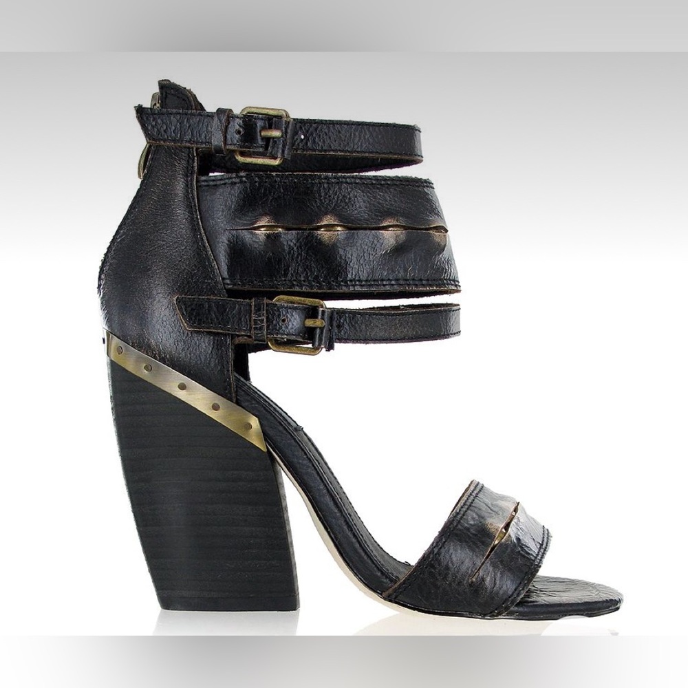 Mia Limited Edition Monterey Black Leather studded Heels
